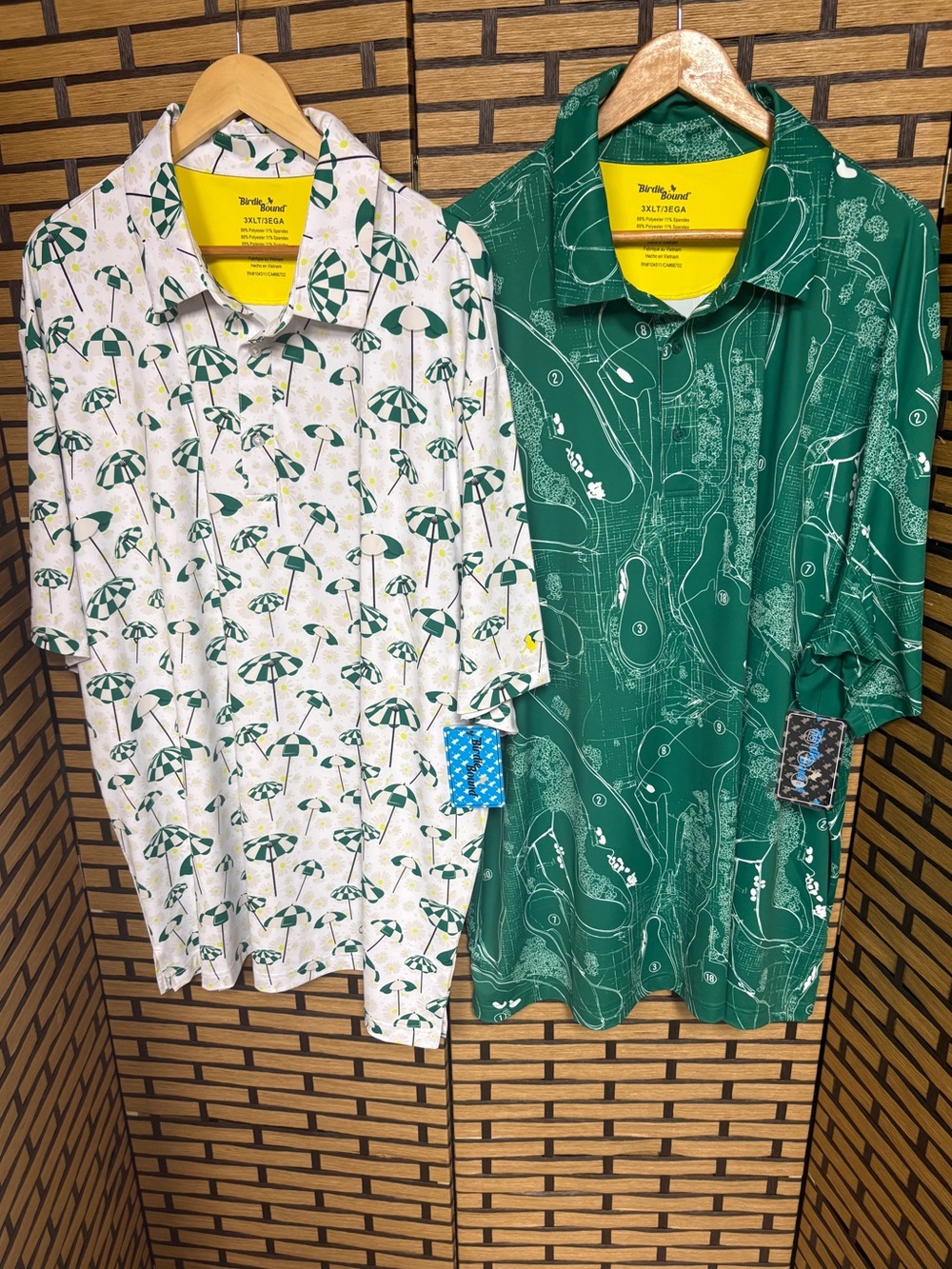 Birdie Bound Green And White Golf Polo Set Size 3X Tall